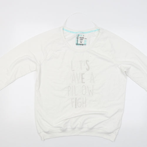 TU Womens White Solid  Babydoll Pyjama Top Size 18  - Lets have a pillow fight