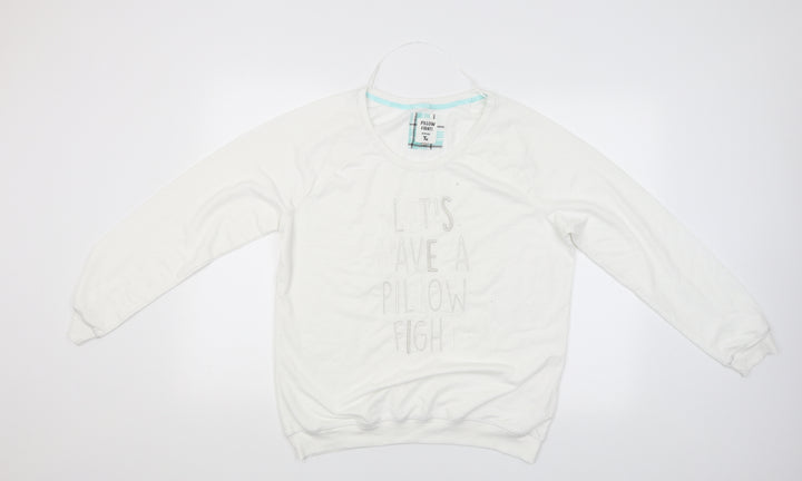 TU Womens White Solid  Babydoll Pyjama Top Size 18  - Lets have a pillow fight