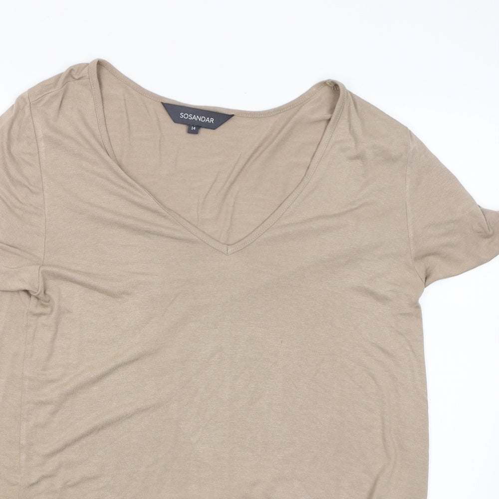 Sosandar Womens Brown   Basic Blouse Size 14
