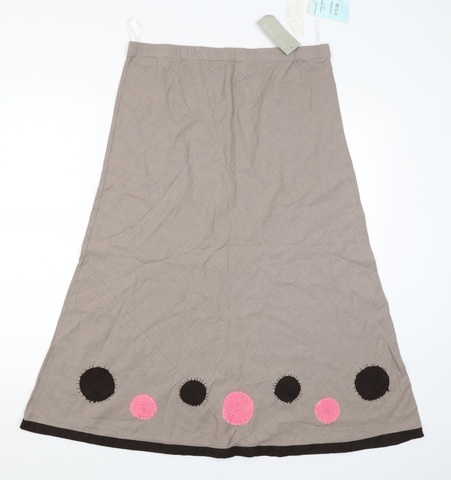 Per Sea Womens Beige   Tulip Skirt Size 14
