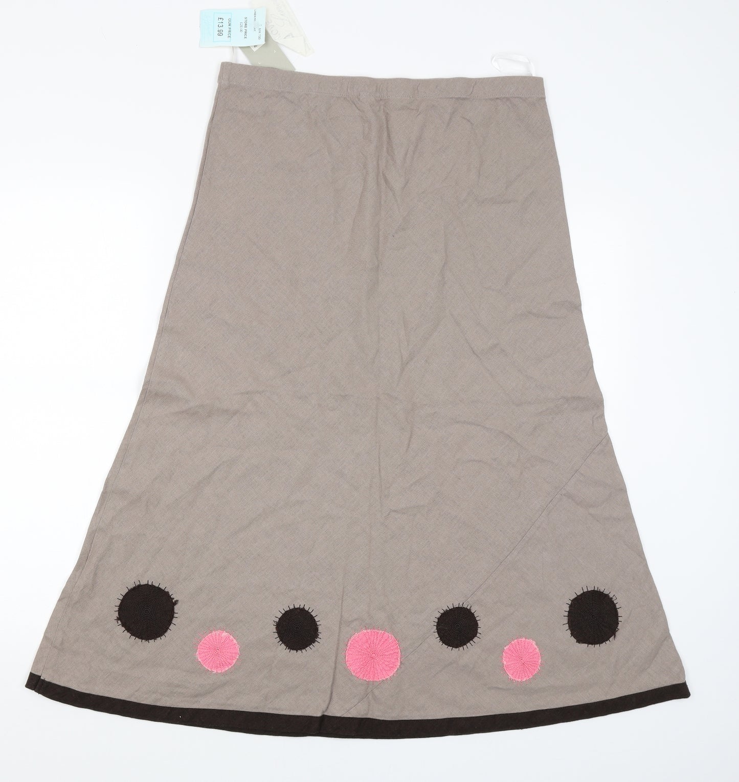 Per Sea Womens Beige   Tulip Skirt Size 14