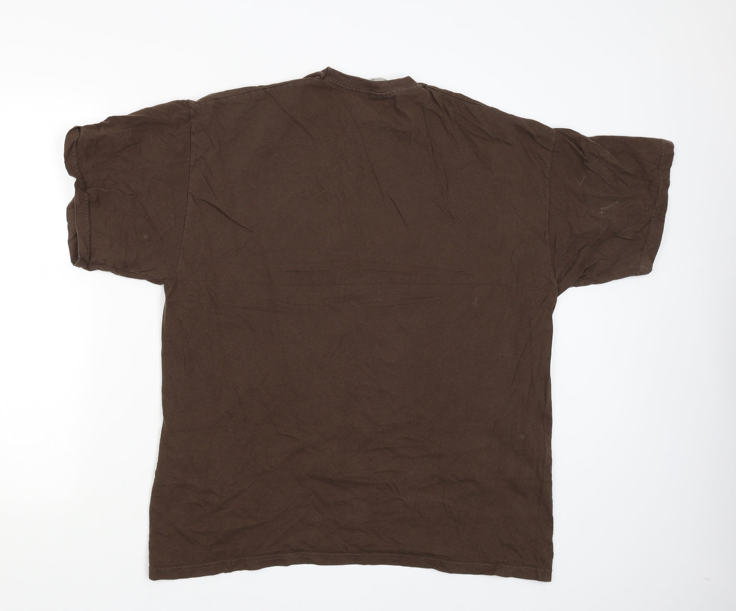 Fruit of the Loom Mens Brown    T-Shirt Size XL  - Fish bones