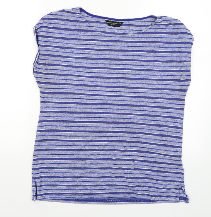 Dorothy Perkins Womens Blue Striped  Basic Blouse Size 14