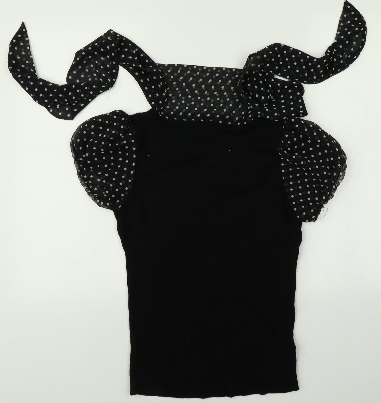 Mng Womens Black Polka Dot  Pullover Jumper Size L