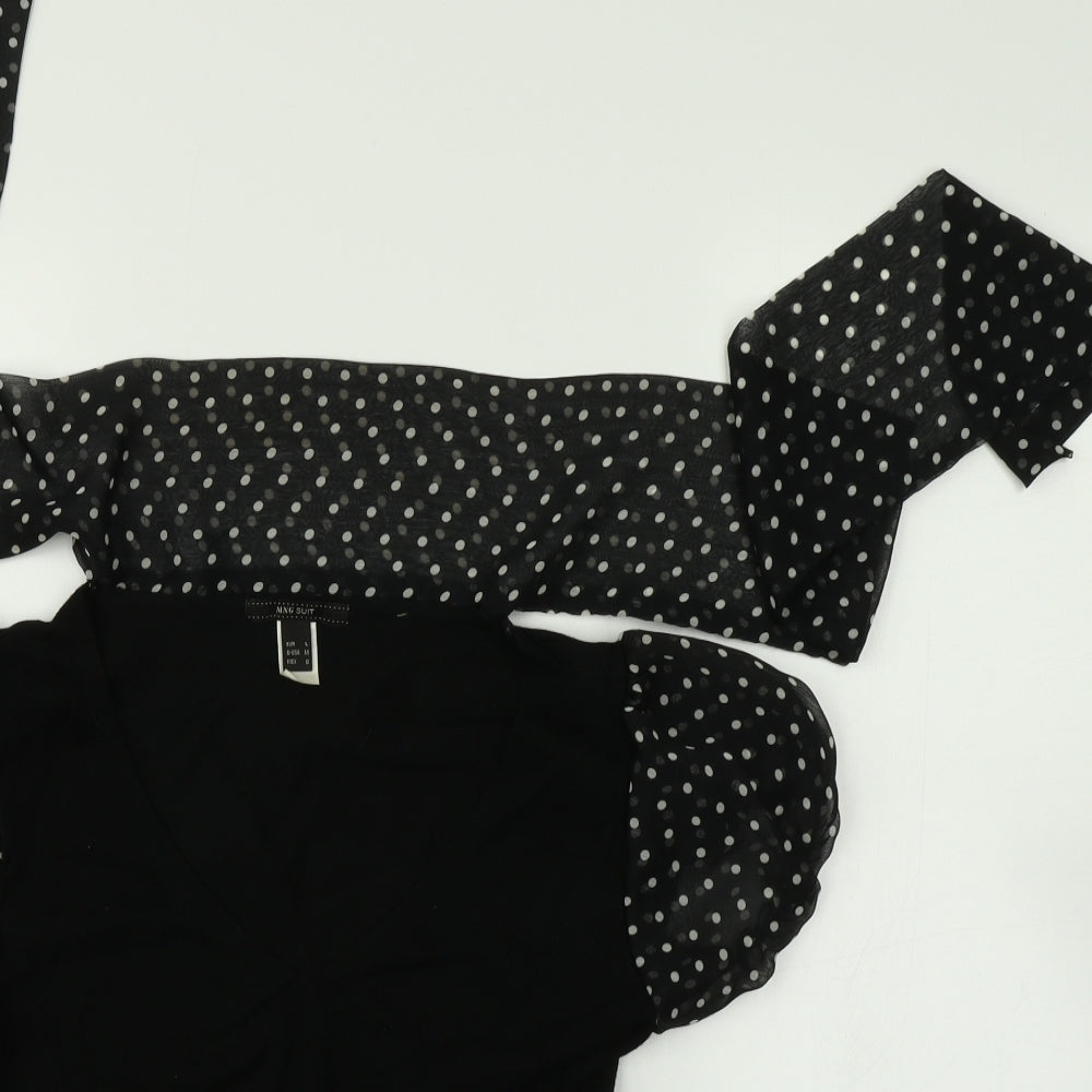 Mng Womens Black Polka Dot  Pullover Jumper Size L
