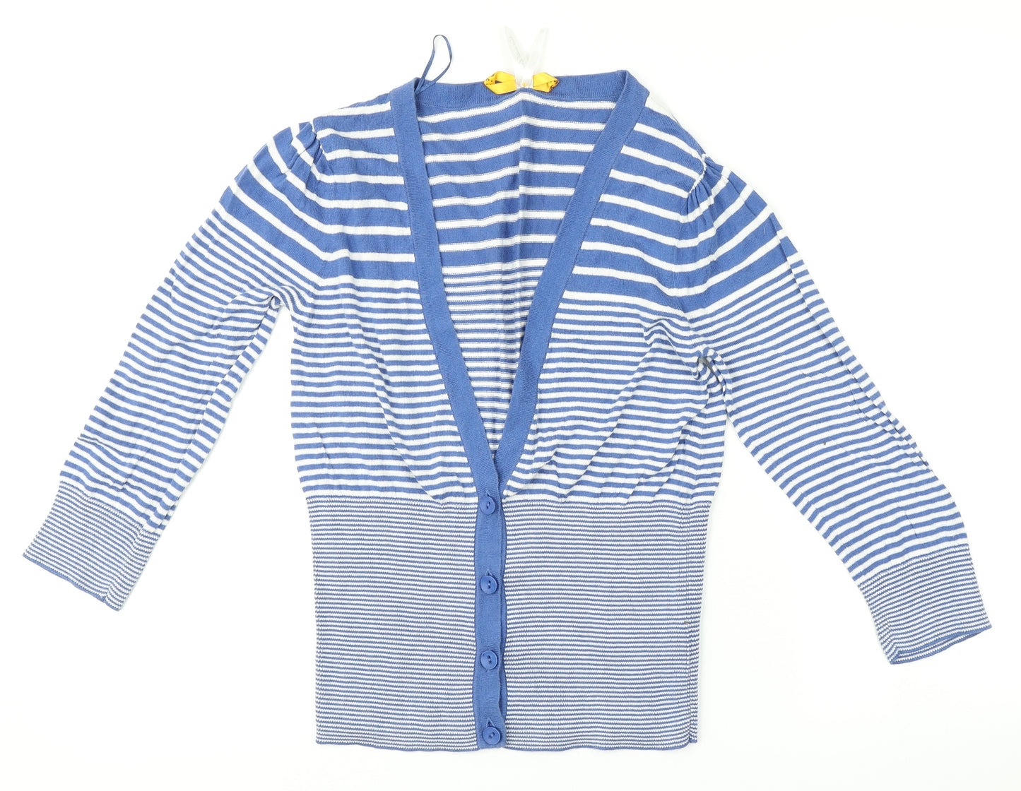 next with love Womens Blue Striped  Cardigan Jumper Size 10