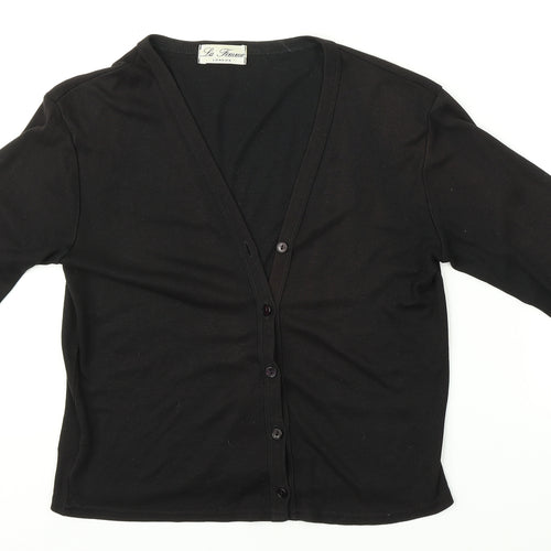 La Femme Womens Black   Cardigan Jumper Size 12