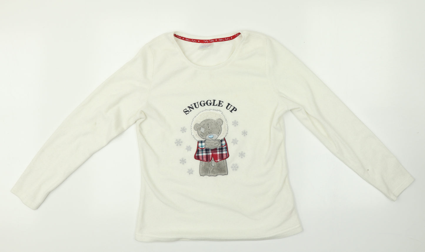 Me To You Womens White    Pyjama Top Size 8