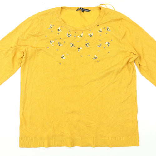 Love knitwear Womens Yellow   Pullover Jumper Size 12