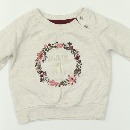 Primark Girls Beige   Pullover Jumper Size 6-9 Months
