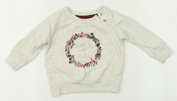 Primark Girls Beige   Pullover Jumper Size 6-9 Months