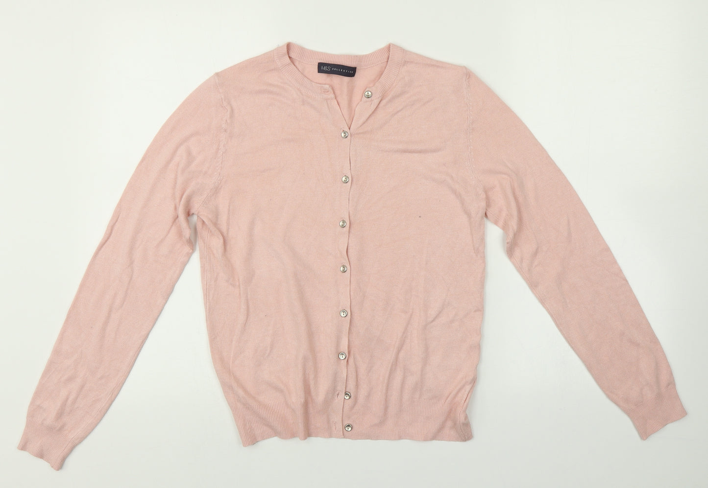 M&S Womens Pink   Cardigan Jumper