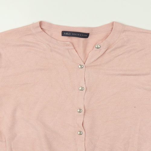 M&S Womens Pink   Cardigan Jumper