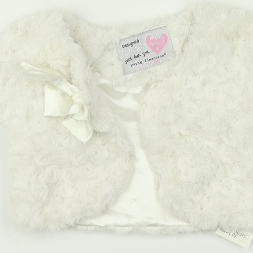 Young Dimension Girls White   Vest Jumper Size 2-3 Years