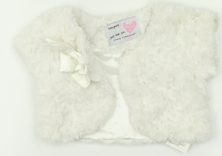 Young Dimension Girls White   Vest Jumper Size 2-3 Years