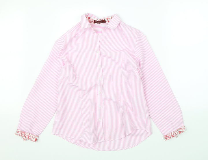 Boteli Mens Pink Striped   Button-Up Size 46