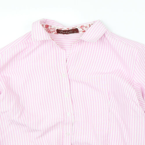 Boteli Mens Pink Striped   Button-Up Size 46