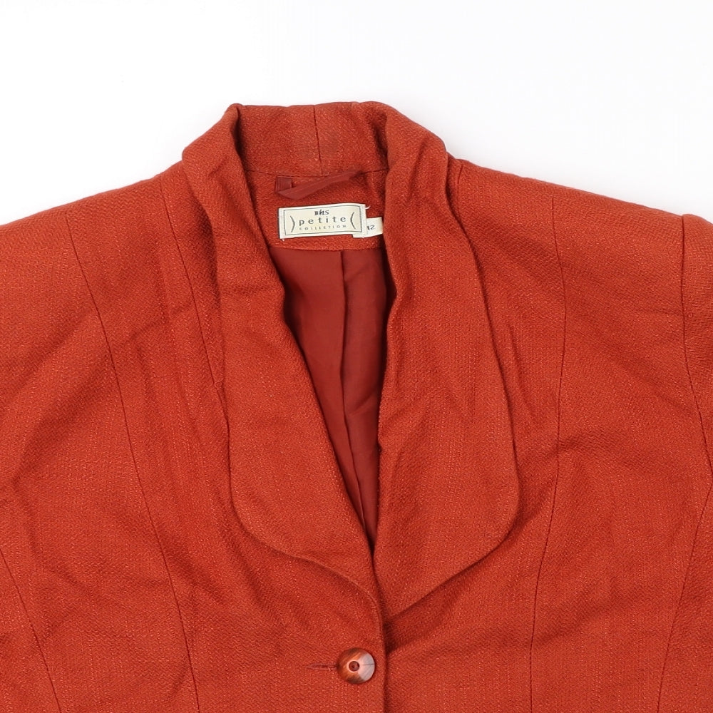 BHS Womens Orange   Jacket Blazer Size 12