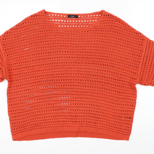 M&Co Womens Orange  Knit Pullover Jumper Size 16