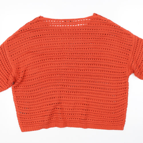 M&Co Womens Orange  Knit Pullover Jumper Size 16
