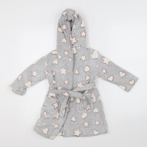 F&F Girls Grey    Robe Size 3-4 Years