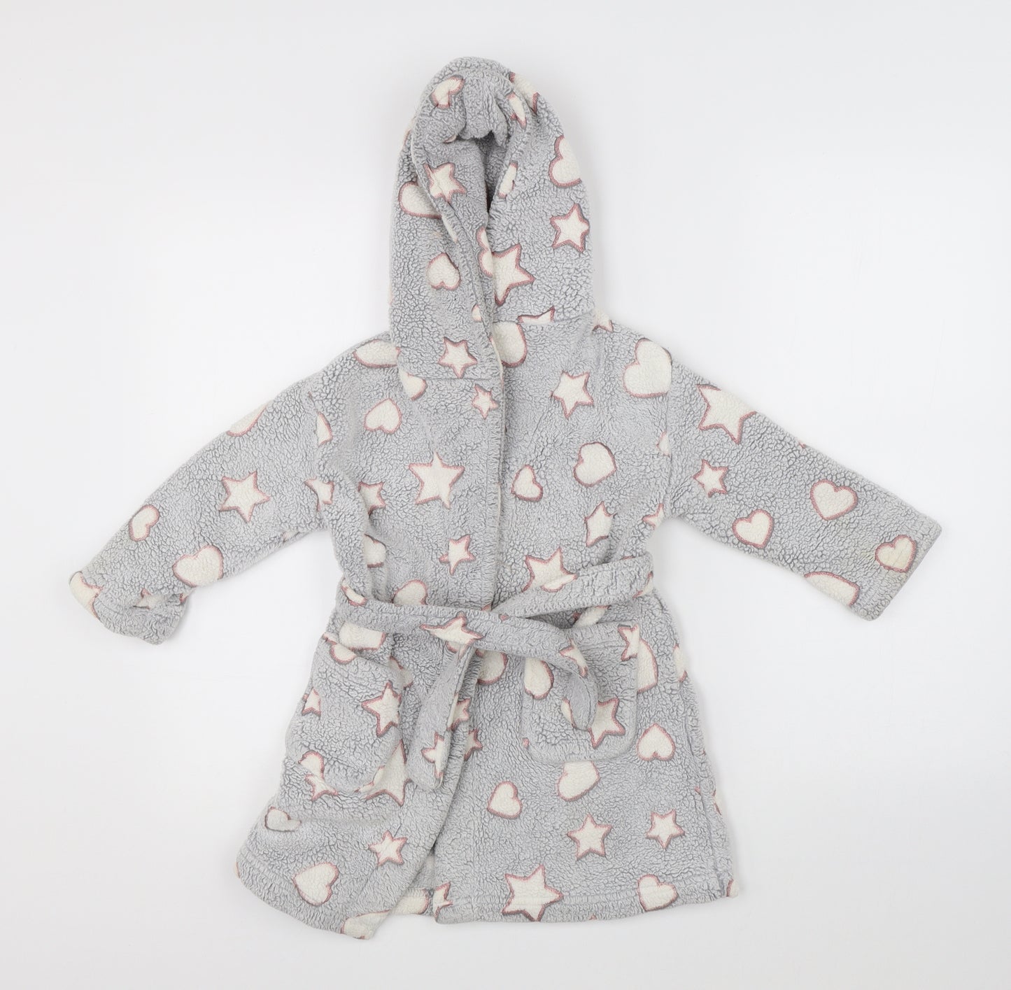 F&F Girls Grey    Robe Size 3-4 Years