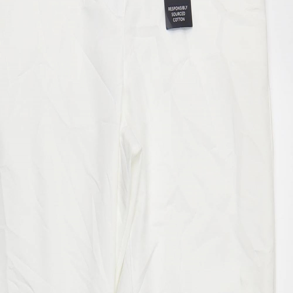 M&S Womens White   Chino Trousers Size 8 L30 in