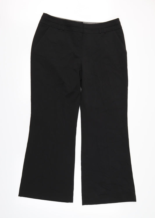 Front view of South women’s black trousers, size UK 14, 30-inch leg