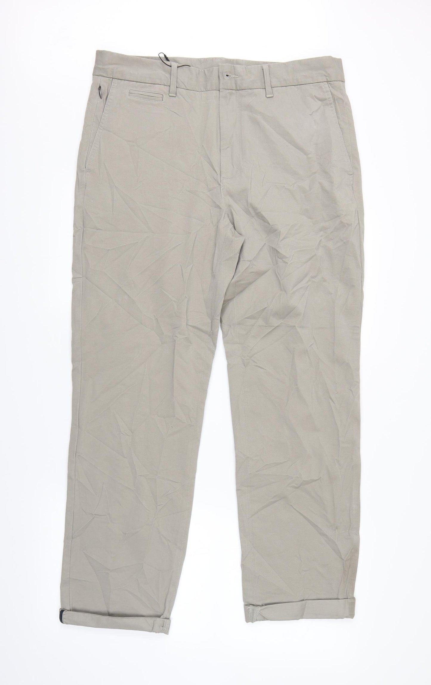 M&S Mens Grey   Chino Trousers Size 34 in L31 in