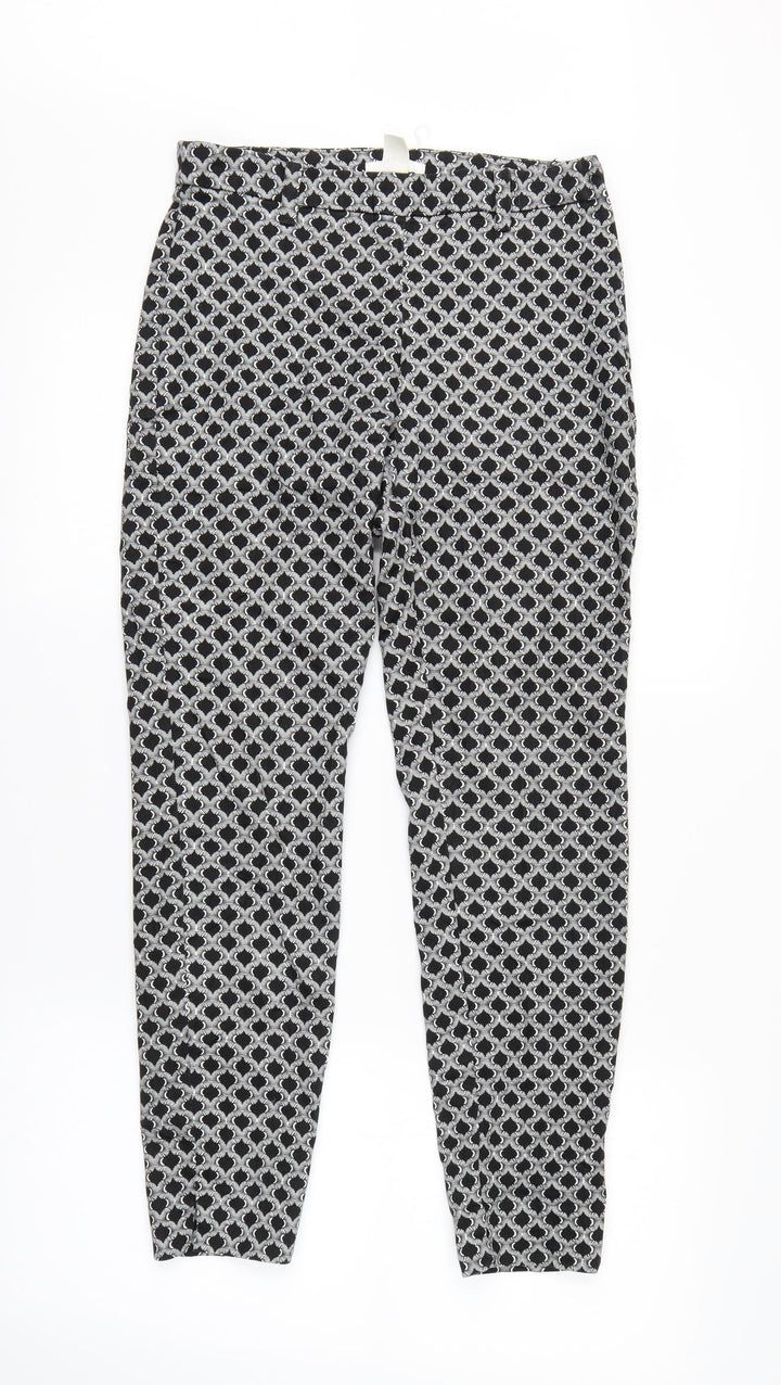 H&M Womens Multicoloured Argyle/Diamond Trousers Size 6 L26 in