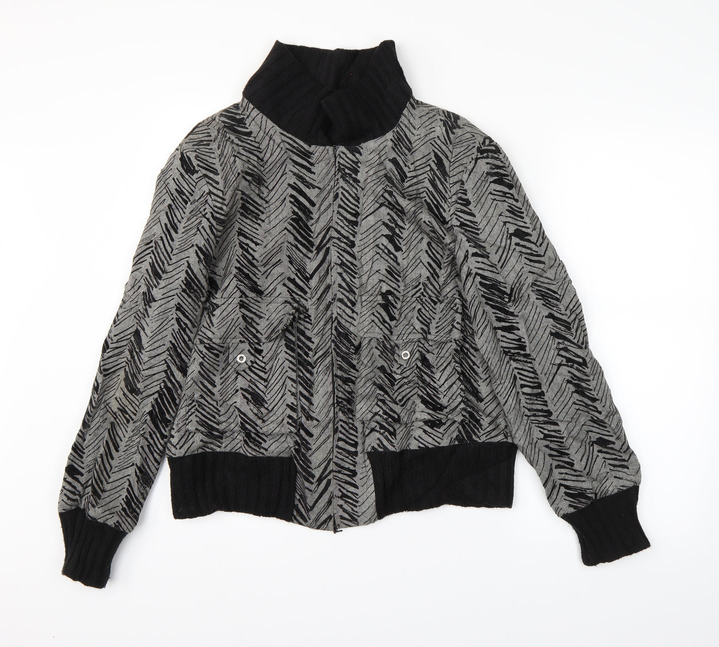 Verse Womens Grey Argyle/Diamond  Jacket  Size 42
