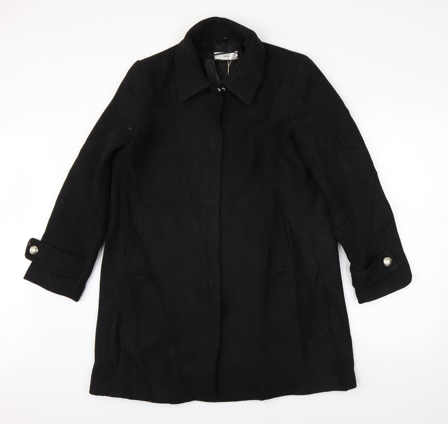 MNG Womens Black   Overcoat Coat Size M