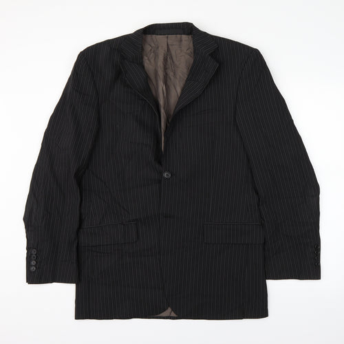 M&S Mens Black Striped  Jacket Suit Jacket