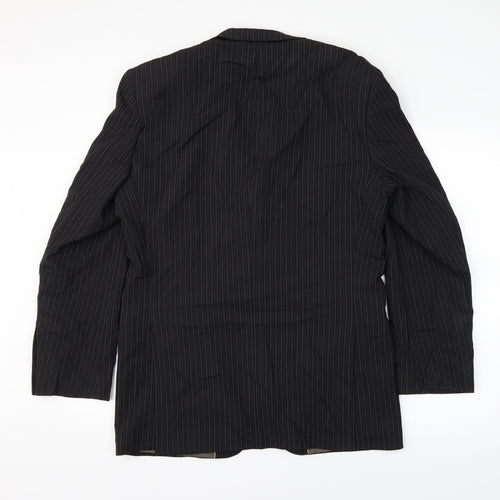 M&S Mens Black Striped  Jacket Suit Jacket
