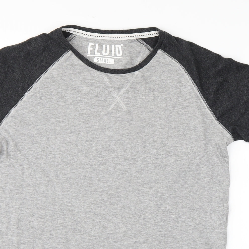Fluid Mens Grey    T-Shirt Size S