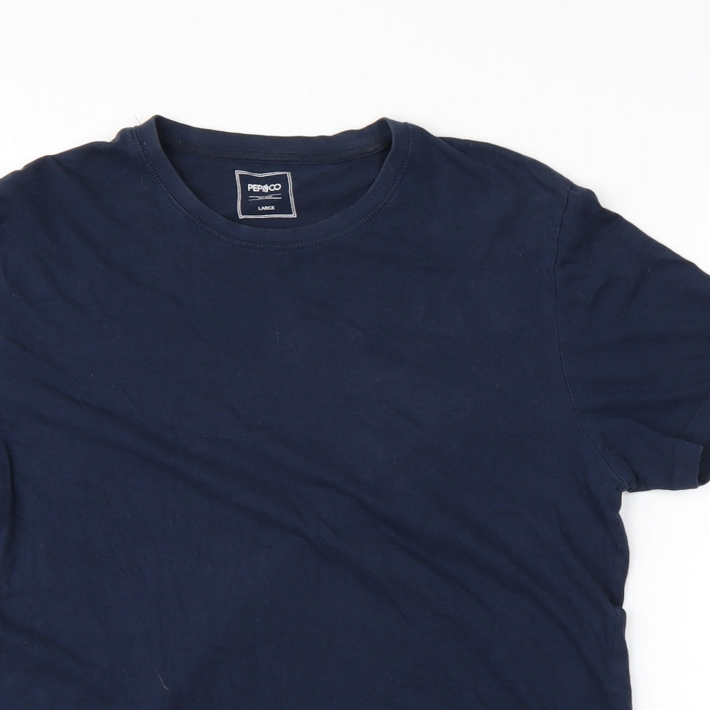 Pep&Co Mens Blue    T-Shirt Size L
