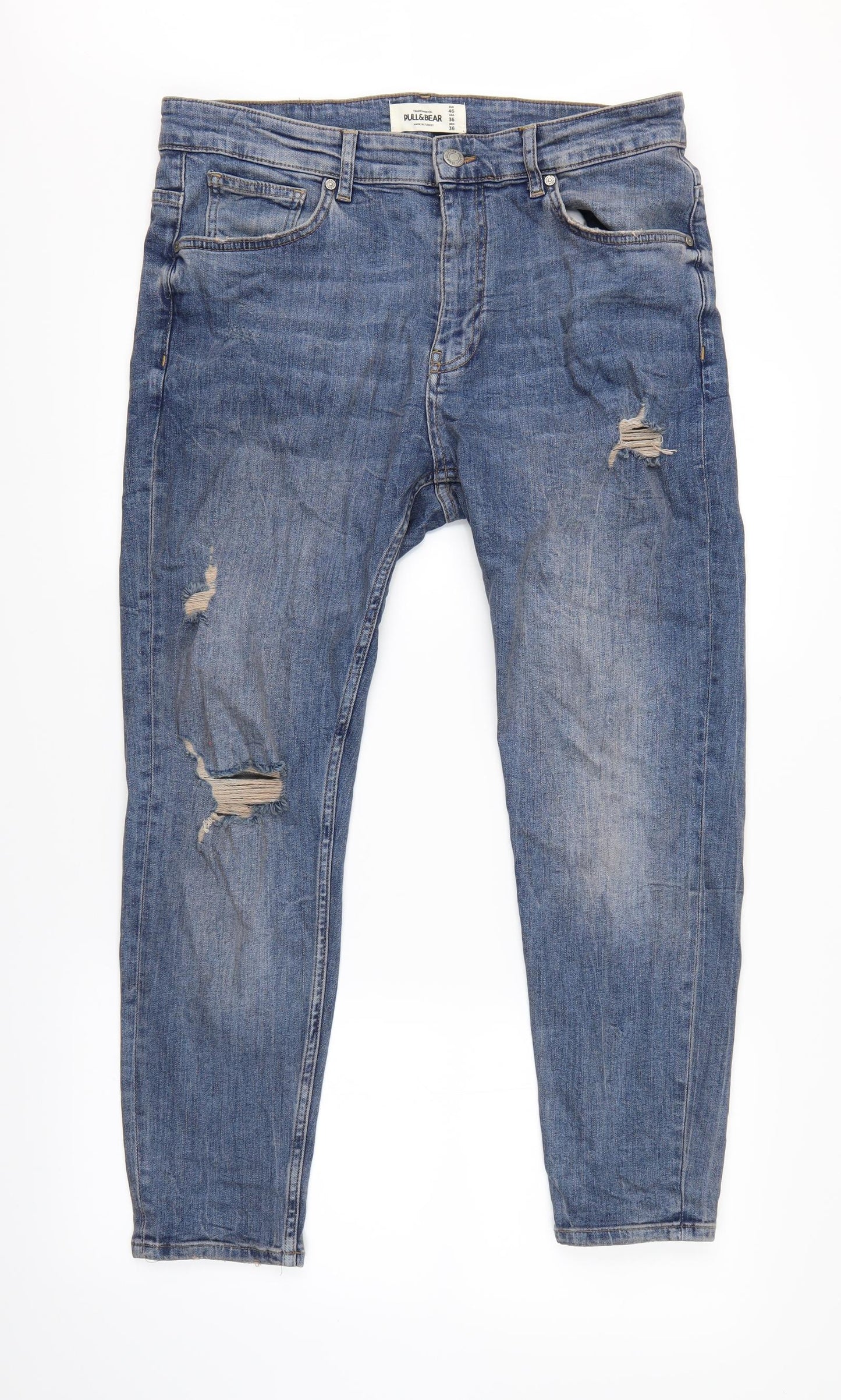 Pull&Bear Mens Blue   Straight Jeans Size 18 L30 in