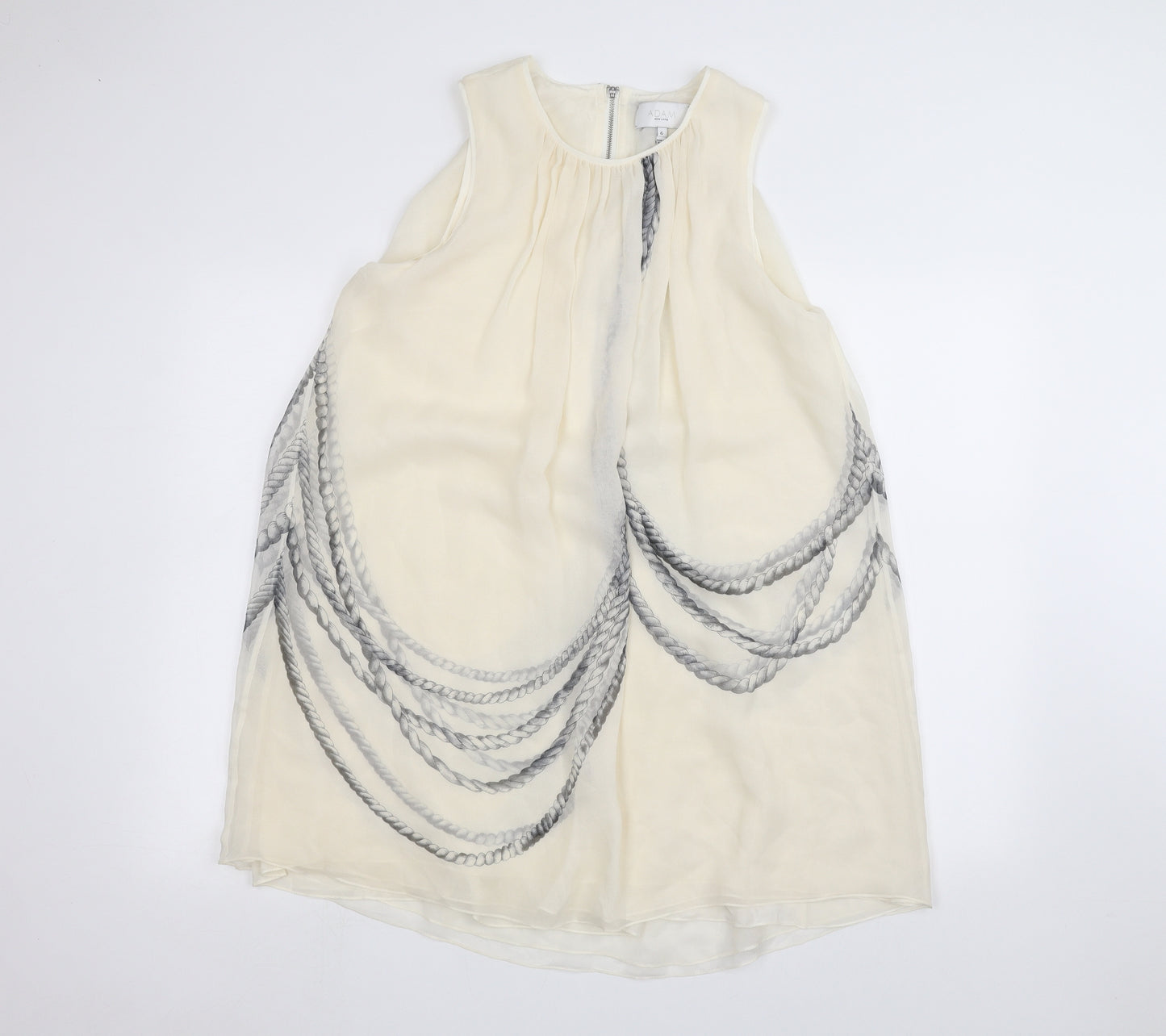 Adam Womens White   Basic Blouse Size 6