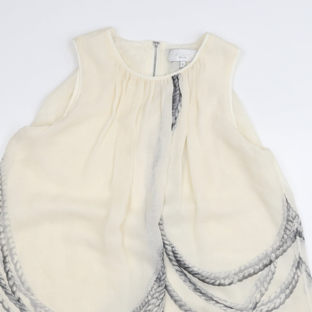 Adam Womens White   Basic Blouse Size 6