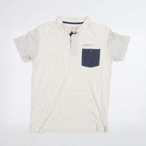 Soul Star Mens White    Polo Size M