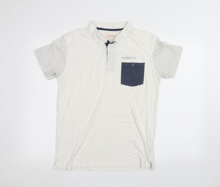 Soul Star Mens White Polo Size M