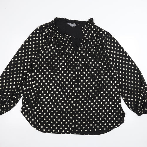 Principles Womens Black Polka Dot  Basic Blouse Size 20