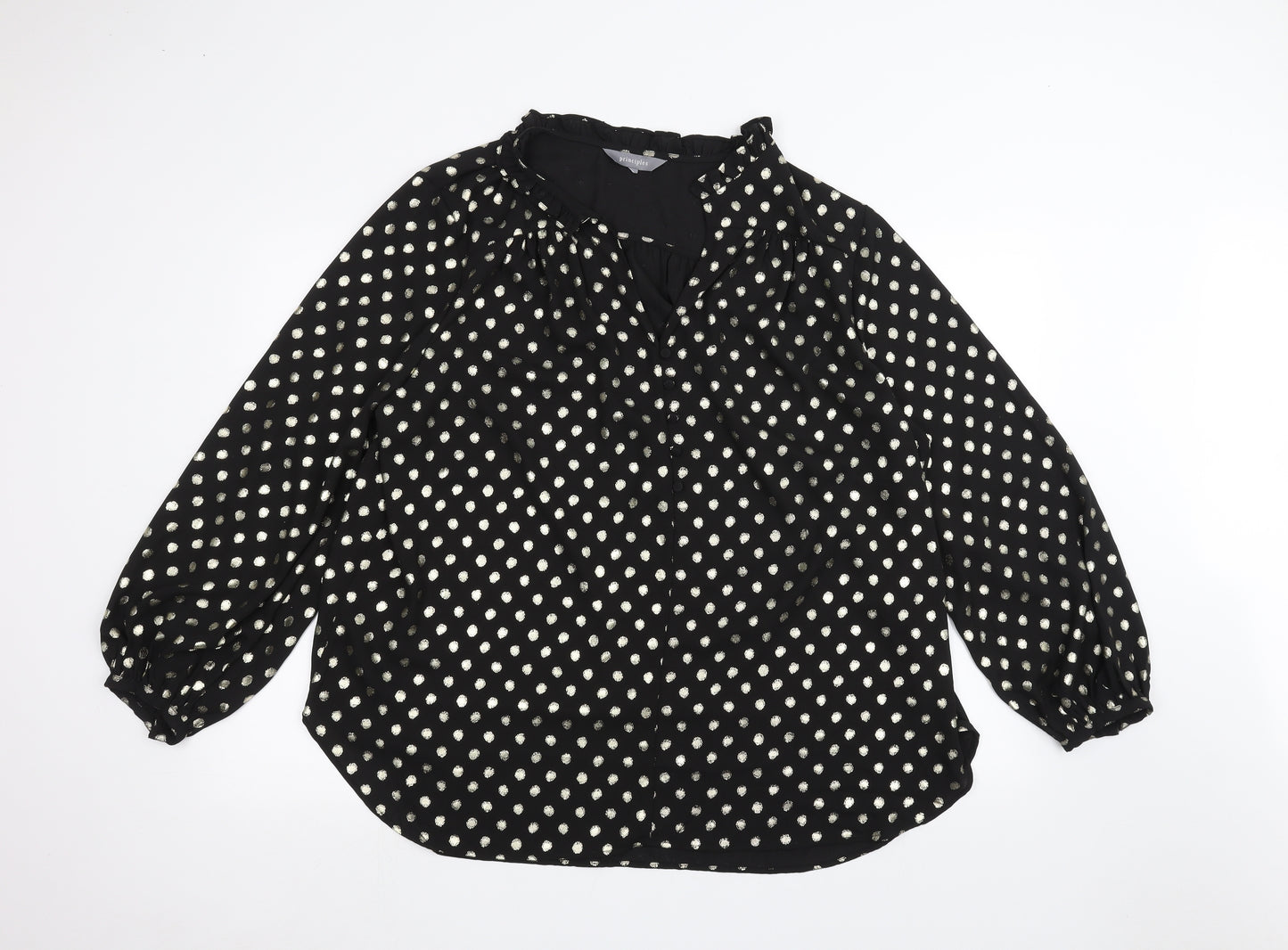 Principles Womens Black Polka Dot  Basic Blouse Size 20