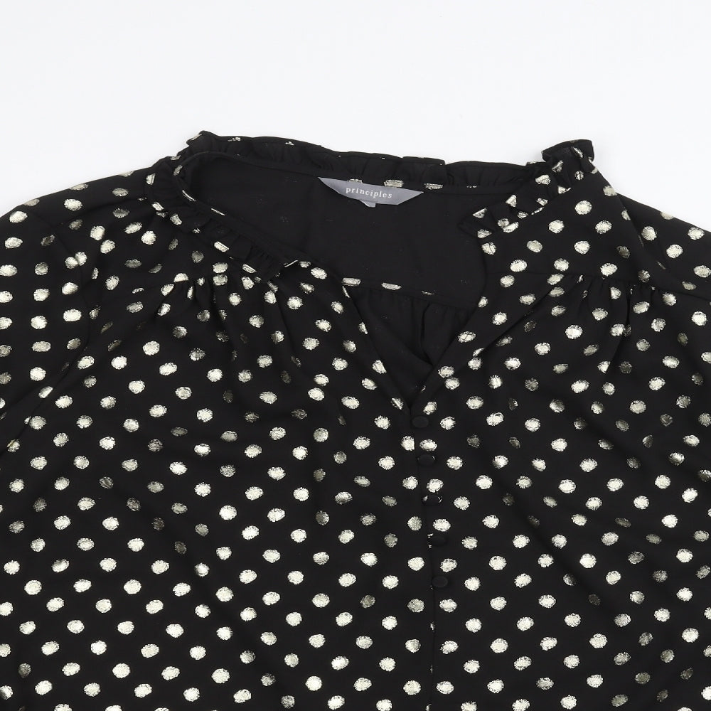 Principles Womens Black Polka Dot  Basic Blouse Size 20