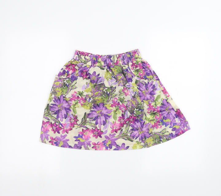 River Island Womens White Floral A-Line Skirt Size 8