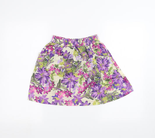 River Island Womens White Floral  A-Line Skirt Size 8