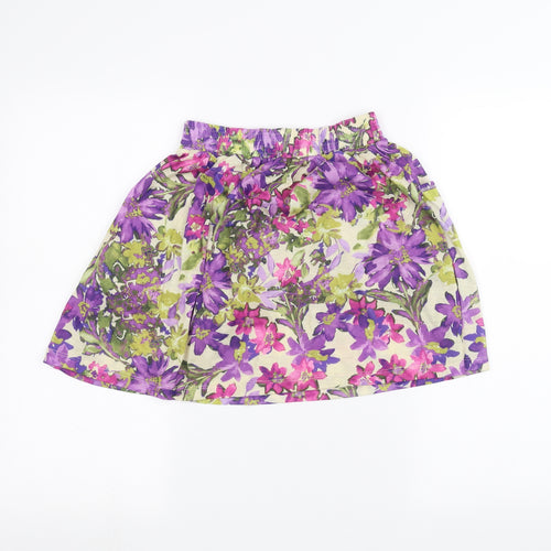 River Island Womens White Floral  A-Line Skirt Size 8