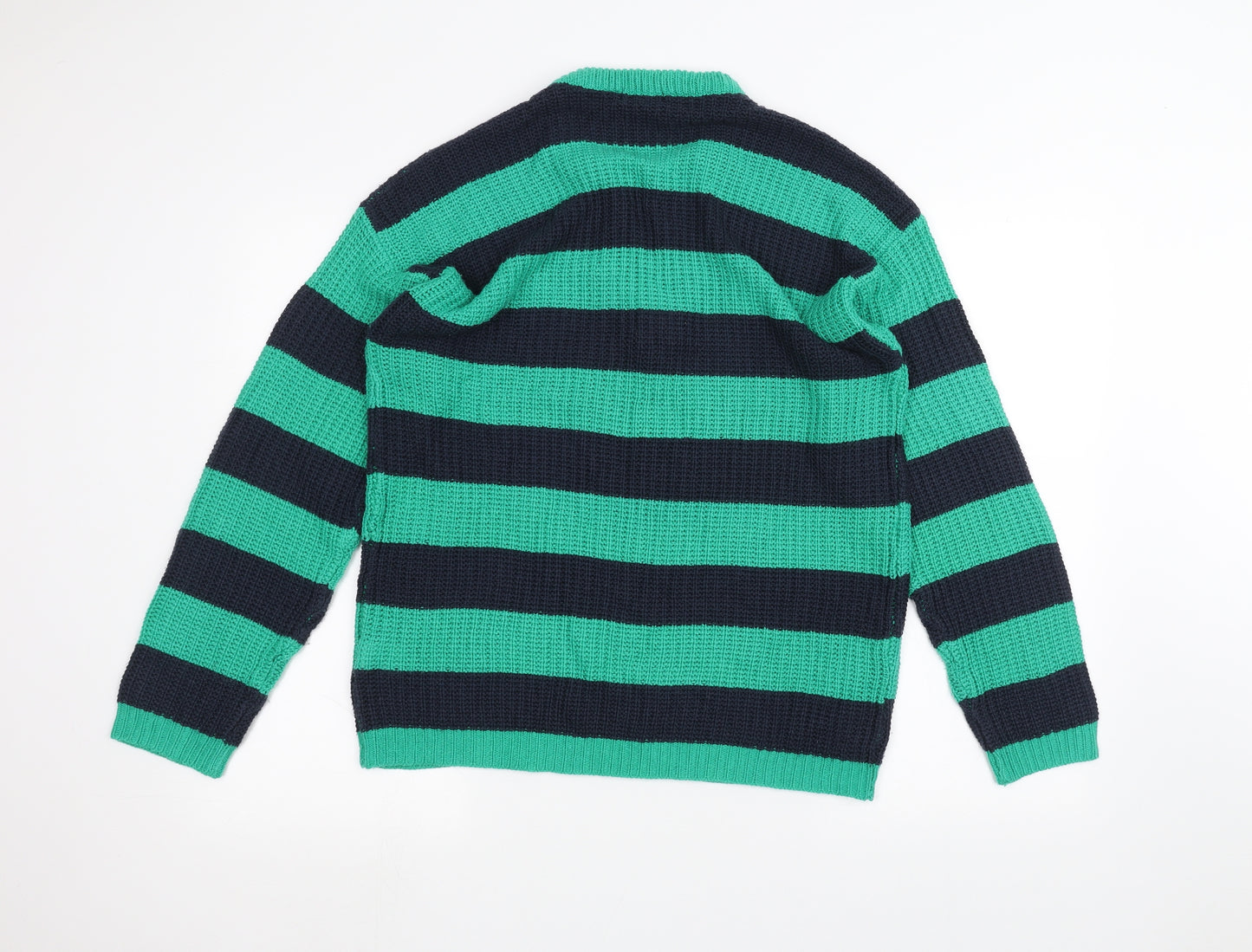 Brave Soul Womens Green Striped  Pullover Jumper Size 16