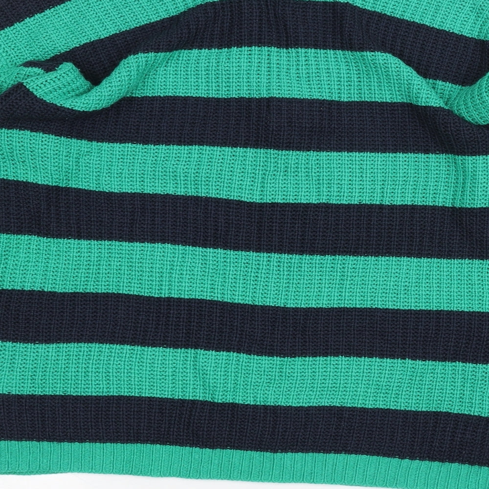 Brave Soul Womens Green Striped  Pullover Jumper Size 16