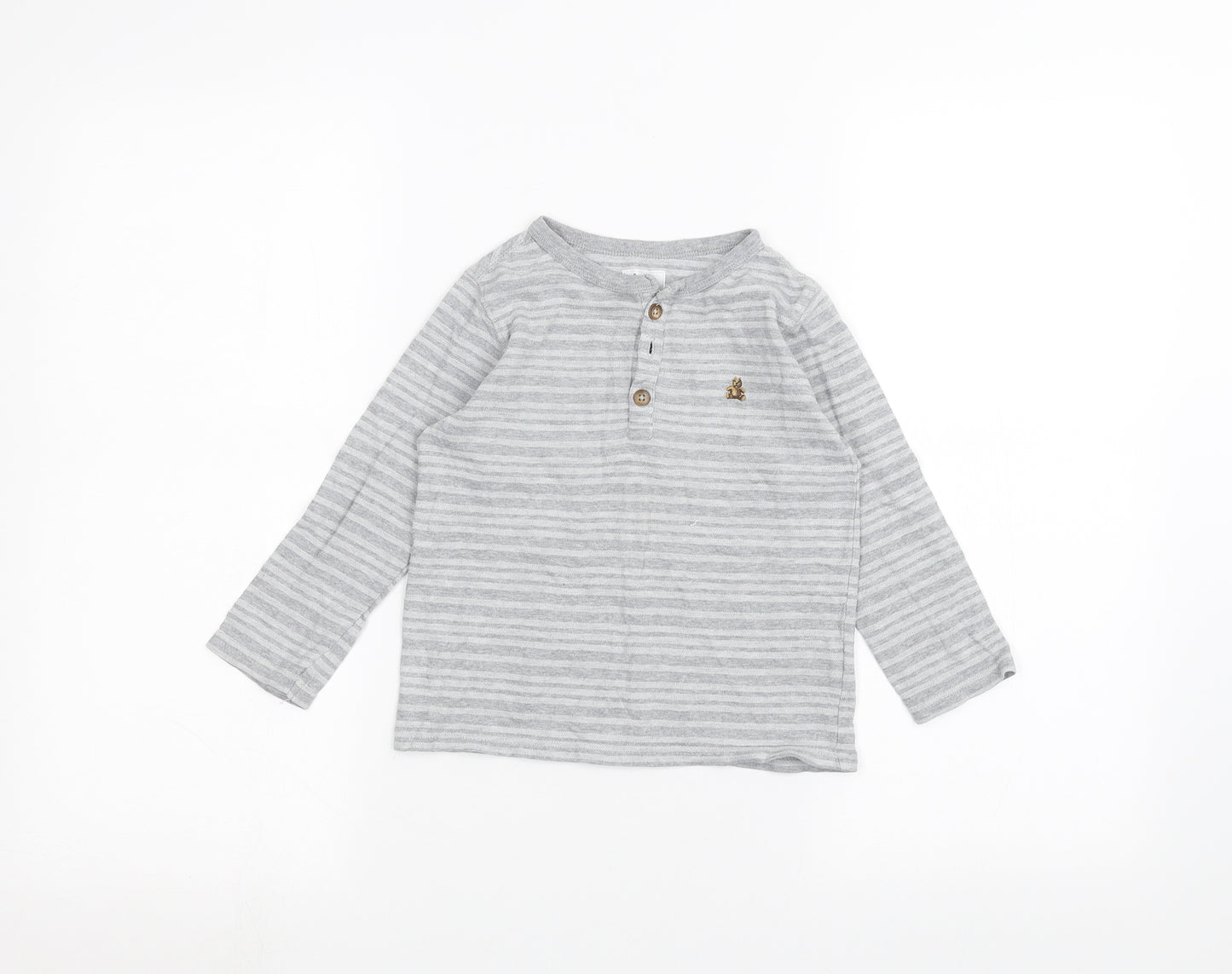 Gap Girls Grey Striped  Basic T-Shirt Size 3 Years